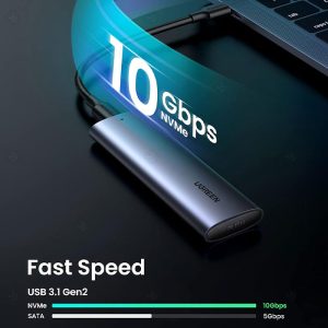 باکس هارد NVMe M.2 SSD یوگرین مدل CM400 10902 دارای سرعت انتقال داده تا 10Gbps می باشد.