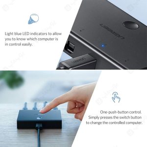 هاب سوئیچ 4 در 1 پورت 2.0 USB دستی یوگرین مدل 30346 US158 دارای نشانگر LED می باشد.