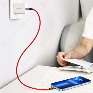 کابل Type-C به Iphone Lightning یوگرین مدل 20309 US298 به طول 1 متر در رنگ قرمز است.