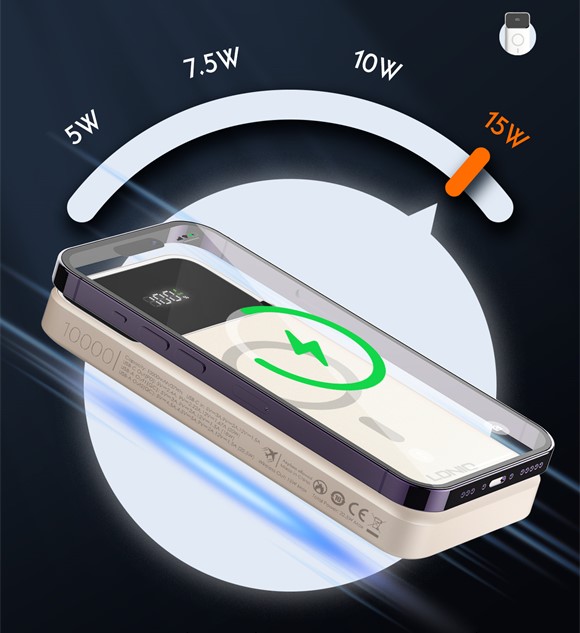 پاوربانک های الدینیو؛پاوربانک 10000mAh مگنتی فست شارژ الدینیو مدل PQ12 