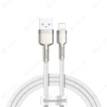 کابل شارژ USB به لایتنینگ بیسوس مدل CALJK-A به طول 1 متر در رنگ بندی سفید می باشد.