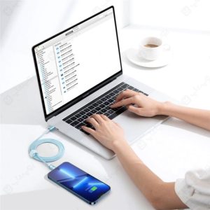 کابل شارژ USB به لایتنینگ بیسوس مدل Crystal Shine CAJY00110 دارای قابلیت انتقال داده است.