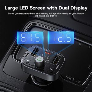 شارژر فندکی بلوتوثی بیسوس مدل S-09 Pro BS-CH010 دارای نمایشگر LED می باشد.
