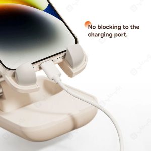پایه نگهدارنده گوشی بیسوس مدل SeaShell BS-HP008 با آینه دارای ورودی کابل شارژ است.