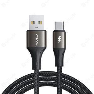 کابل شارژ USB به تایپ C جویروم مدل A25 به طول 2 متر به رنگ مشکی است.