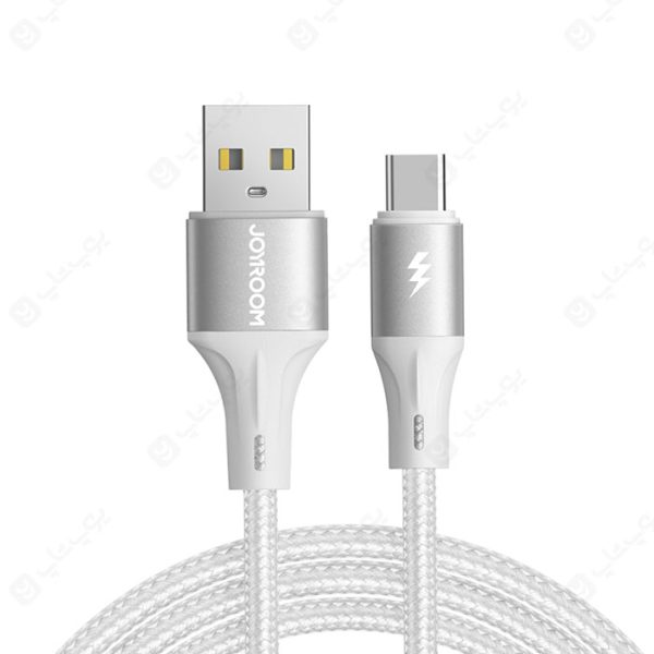 کابل شارژ USB به تایپ C جویروم مدل A25 به طول 2 متر به رنگ سفید می باشد.