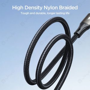 کابل شارژ USB به تایپ C جویروم مدل A25 به طول 2 متر دارای رویه بافته شده و طول عمر بالا است.