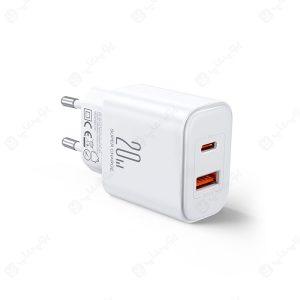 شارژر دیواری 20 وات جویروم مدل JR-TCF05 در رنگ بندی سفید می باشد.