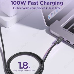 کابل شارژ تایپ C به تایپ C جویروم مدل S-CC100A14 به طول 1.2 متر با قابلیت شارژ سریع می باشد.