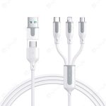 کابل شارژ تایپ C و USB به تایپ C، لایتنینگ و میکرو جویروم مدل A15 به طول 1.2 متر 46 کابل شارژ تایپ C و USB به تایپ C، لایتنینگ و میکرو جویروم مدل A15 به طول 1.2 متر در رنگ بندی سفید می باشد.
