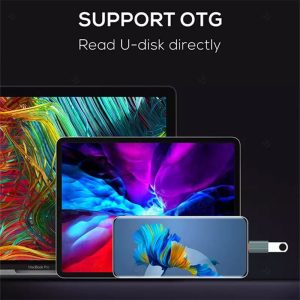 تبدیل OTG تایپ C به پورت USB الدینیو مدل LC140 سازگار با فلش مموری است.