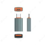 تبدیل OTG تایپ C به پورت USB الدینیو مدل LC140 در رنگ بندی خاکستری می باشد.