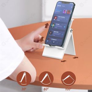 پایه رومیزی تاشو موبایل الدینیو مدل MG07 دارای قابلیت تنظیم زاویه است.