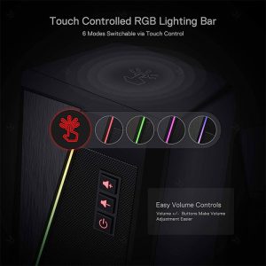اسپیکر سیمی گیمینگ ردراگون مدل ANVIL GS520 دارای نورپردازی RGB می باشد.