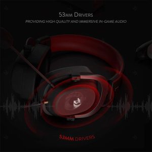 هدست گیمینگ سیمی ردراگون مدل H510-1 ZEUS 2 7.1 داری درایور صوتی به قطر 53 میلی متر می باشد.