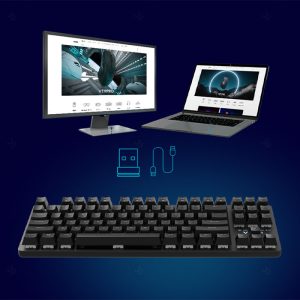 کیبورد بی سیم گیمینگ رپو مدل V500Pro-87 دارای اتصال سیمی و بی سیم می باشد.