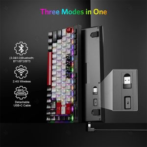 کیبورد بی سیم گیمینگ مکانیکال ردراگون مدل Magic-Wand Mini PRO K635-PRO دارای 3 حالت مختلف اتصال می باشد.
