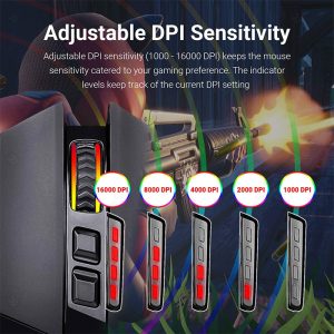 موس گیمینگ بی سیم RGB ردراگون مدل Sniper Pro M801P دارای دقت قابل تنظیم می باشد.