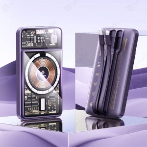 پاوربانک 10000mAh شارژر بی سیم ریمکس مدل RPP-580 دارای طراحی ترنسپرنت می باشد.