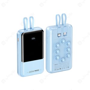 پاوربانک 20000mAh ریمکس مدل RPP-581 با کابل تایپ C و لایتنینگ در رنگ بندی آبی می باشد.