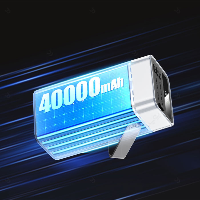 پاوربانک 40000mAh ریمکس مدل RPP-596 با باتری لیتیوم پلیمری است.