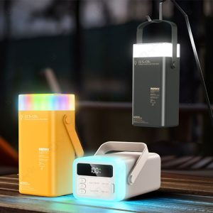 پاوربانک 40000mAh ریمکس مدل RPP-596 دارای نورپردازی RGB می باشد.