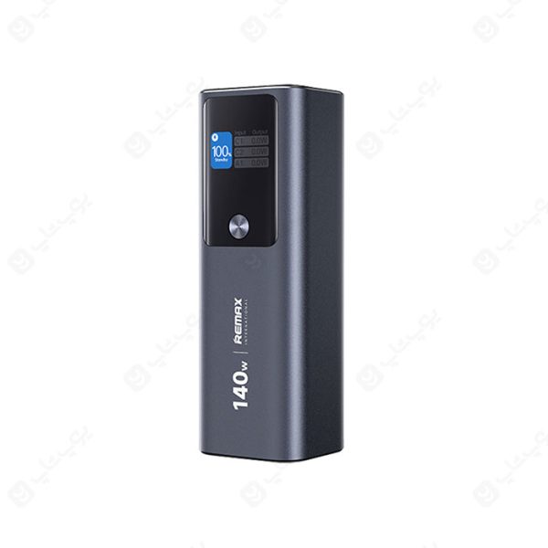 پاوربانک 25200mAh فست شارژ 140W ریمکس مدل RPP-662 در رنگ بندی خاکستری است.