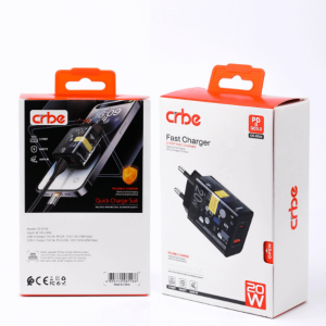 شارژر دیواری 20W کربی مدل CR-R105 دارای قابلیت شارژ سریع است.