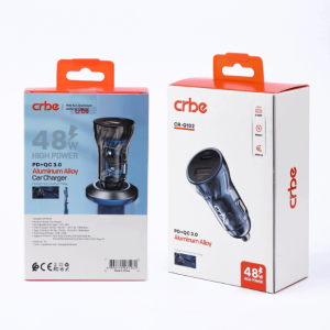 شارژر فندکی 48W کربی مدل Transparent CR-G102 دارای قابلیت اتصال هم زمان است.