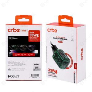 شارژر دیواری فست شارژ GAN 33W کربی مدل CR-R102 از متریال با کیفیت ساخته شده است.