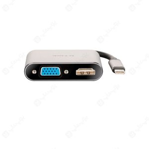 مبدل USB-C به VGA/HDMI دی-لینک مدل DUB-V210 دارای دو پورت HDMI و VGA می باشد.