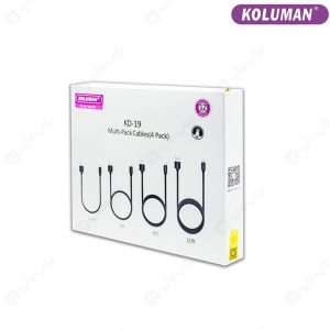 کابل تبدیل USB به لایتنینگ پک 4 تایی کلومن مدل KD-19 از متریال با کیفیت ساخته شده است.