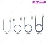 کابل تبدیل USB به لایتنینگ پک 4 تایی کلومن مدل KD-19 دارای سرعت بالا در انتقال اطلاعات است.