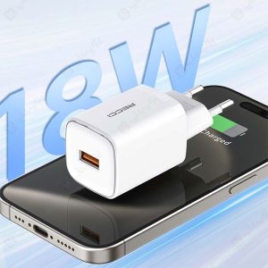 شارژر دیواری 18 وات RECCI مدل RC71E از کیفیت بالایی برخوردار است.