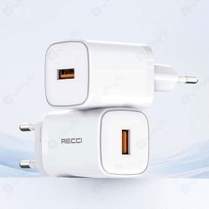 شارژر دیواری 18 وات RECCI مدل RC71E دارای متریال با کیفیت است.