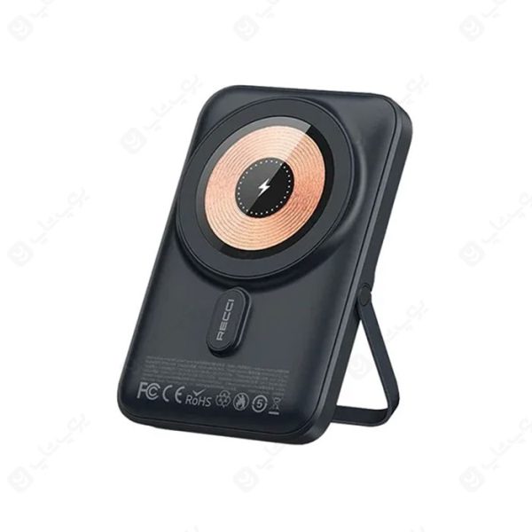 پاوربانک مگنتی 10000 میلی آمپر Recci مدل RPB-W08 دارای قابلیت استفاده به عنوان هولدر نیز می باشد.