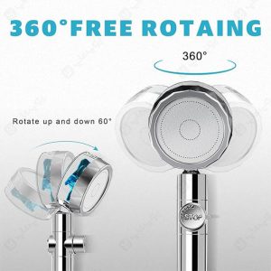 سر دوش پر فشار پروانه ای دارای قابلیت چرخش 360 درجه می باشد.