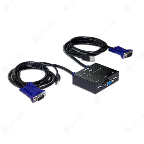 کی وی ام سوئیچ 2 پورت VGA دی لینک مدل KVM‑221 دارای ورودی دوتایی است.