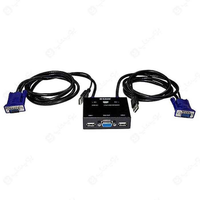 کی وی ام سوئیچ 2 پورت VGA دی لینک مدل KVM‑221 دارای 2 عدد پورت USB می باشد.