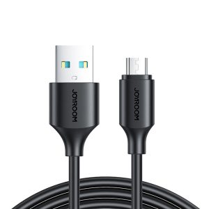 کابل شارژ USB به میکرو USB جویروم مدل S-UM018A9 در رنگ بندی مشکی است.