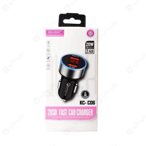 شارژر فندکی 20 وات کلومن مدل KC-C06 TC دارای قابلیت شارژ سریع تا توان 20 وات می باشد.