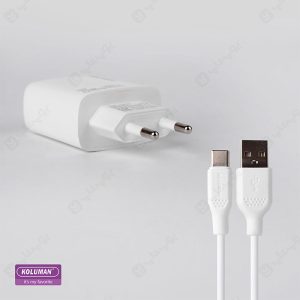 شارژر دیواری 25 وات کلومن مدل KC-H115 دارای کابل می باشد.