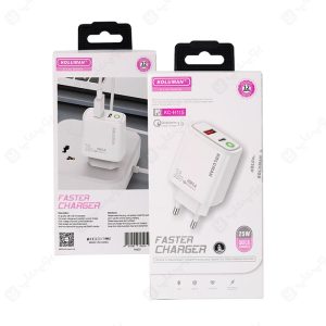 شارژر دیواری 25 وات کلومن مدل KC-H115 در بسته بندی مناسب می باشد.