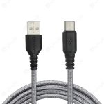 کابل شارژ USB به تایپ C کلومن مدل KD-01 به طول 1 متر 31 کابل شارژ USB به تایپ C کلومن مدل KD-01 به طول 1 متر و رویه بافته شده خاکستری است.