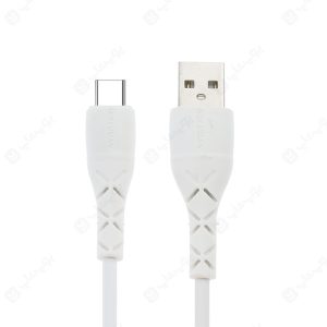 کابل شارژ USB به تایپ C کلومن مدل KD-03 به طول 1 متر در رنگ بندی سفید می باشد.