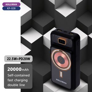 پاوربانک 20000mAh شارژر بی سیم کلومن مدل KP-028 با ظرفیت بالا است.
