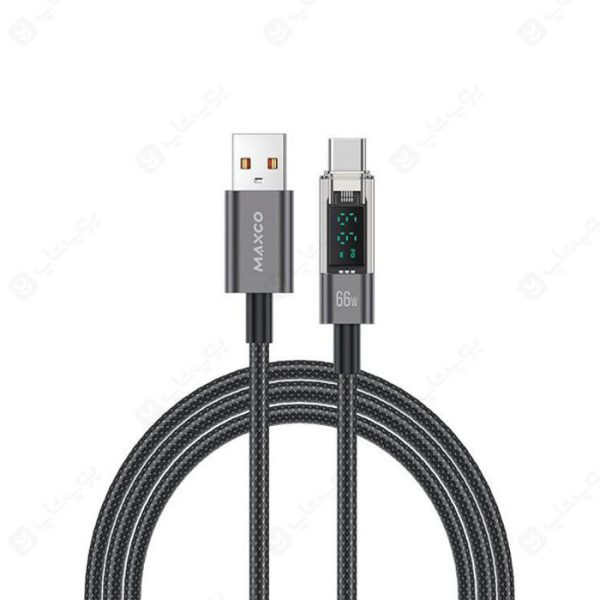 کابل شارژ 66 وات USB به تایپ C مکسکو مدل MS03C به طول 2 متر دارای نمایشگر LED می باشد.