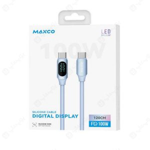 کابل شارژ 100 وات تایپ C به تایپ C مکسکو مدل MS05CC دارای رویه سیلیکونی و نرم می باشد.
