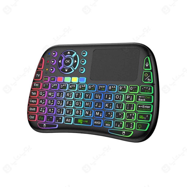 کیبورد و موس پد بی سیم پرودو مدل PD-MWKTC دارای نورپردازی RGB می باشد.