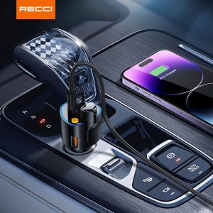 شارژر فندکی 36 وات رسی مدل RQ07 با هندزفری بلوتوثی تک گوشبا اشغال فضای کم می باشد.